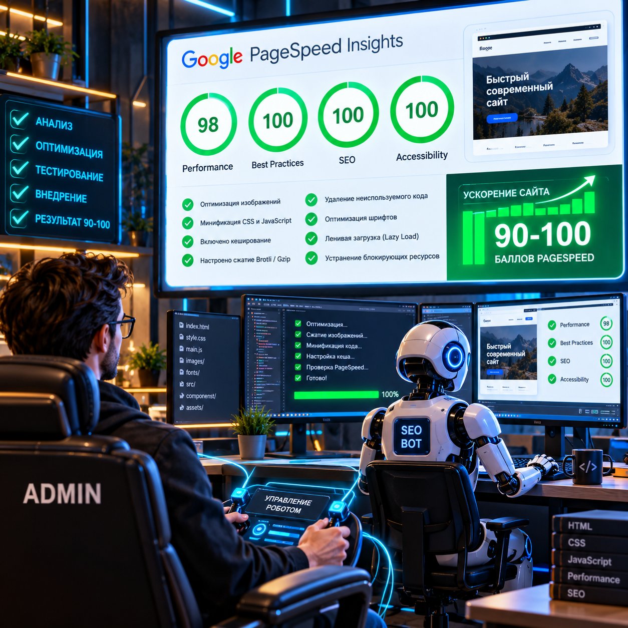 Оптимизация сайта до 90-100 баллов PageSpeed