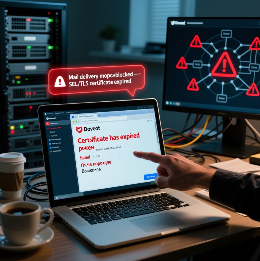 Почему Thunderbird ругается на сертификат, хотя он вроде све 