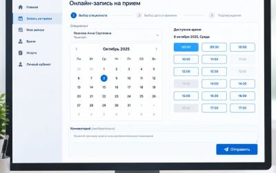 Организация онлайн-записи на сайте клиники через 1с